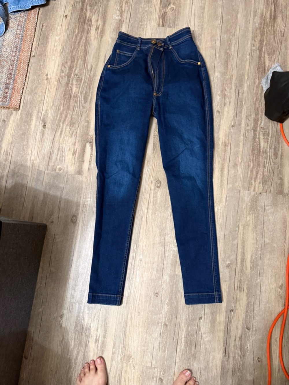 High-Rise Skinny Jeans in Deep Indigo